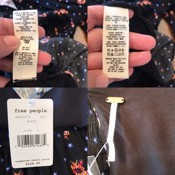 Free People NWT Two Faces Black mini dress - Picture 7 of 7